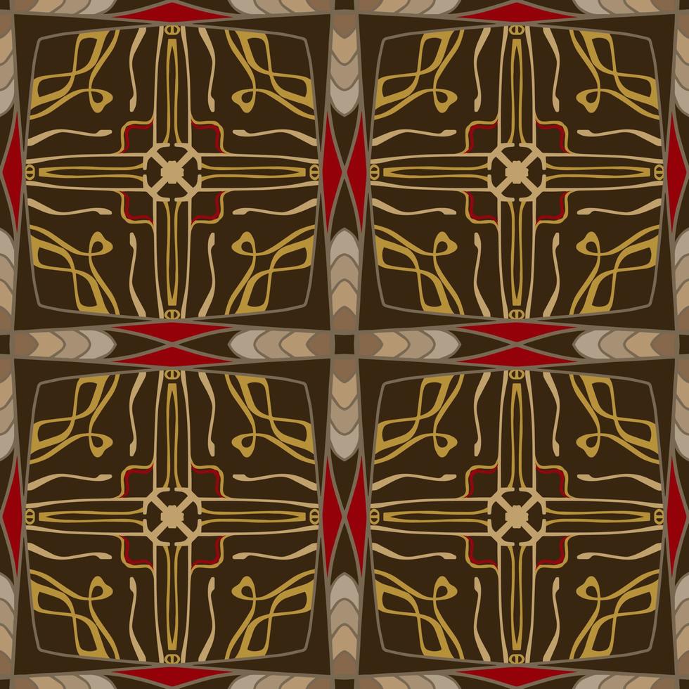 elegantes geometrisches nahtloses muster mit stammesform. entworfen in ikat, boho, aztekisch, volkstümlich, motiv, luxuriöser arabischer stil. Ideal für Stoffkleidung, Keramik, Tapeten. Vektor-Illustration. vektor