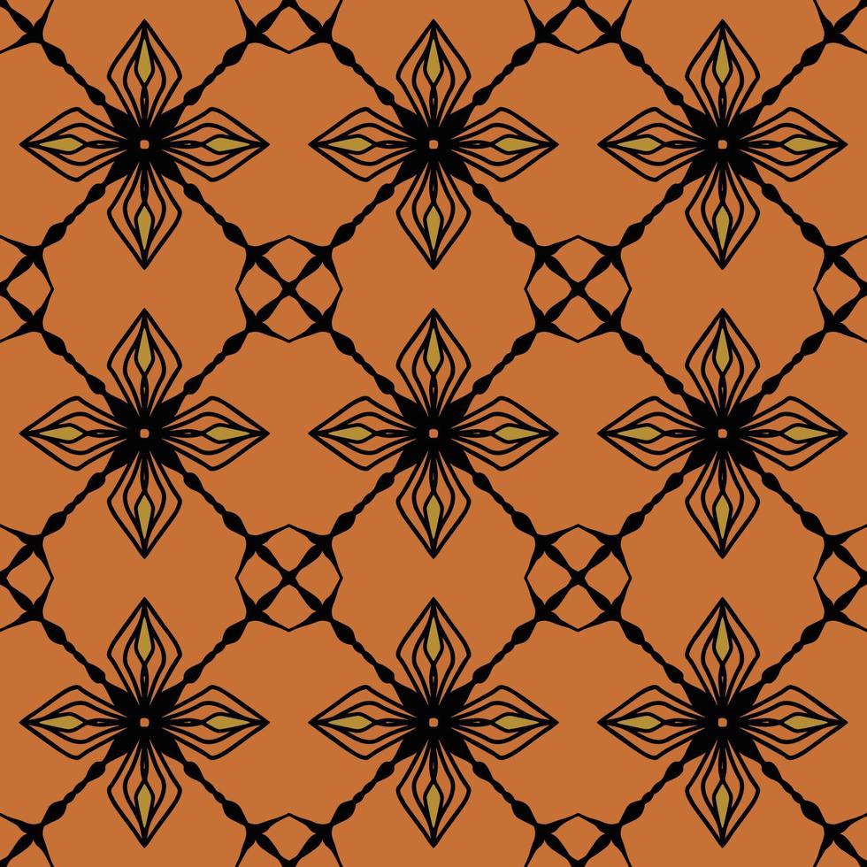 abstraktes geometrisches nahtloses Muster. floraler Gitterhintergrund. ornament textur mit blumensilhouetten, gitter, mesh, fliesen wiederholen. vektor