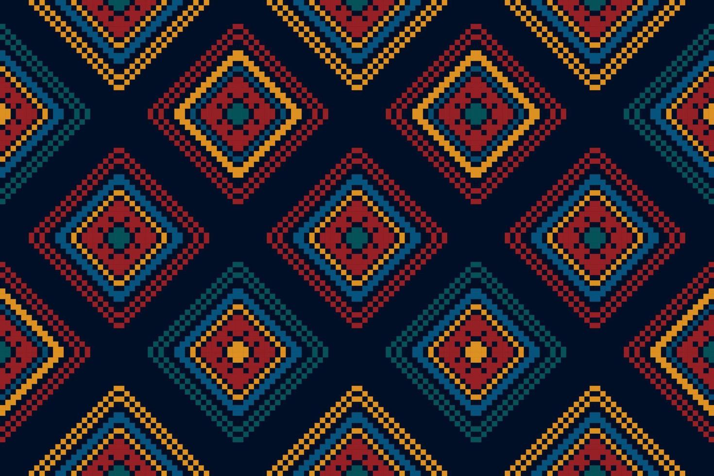 ikat etnisk sömlös mönster Hem dekoration design. aztec tyg matta boho mandalas textil- dekor tapet. stam- inföding motiv folk traditionell broderi vektor illustrationer bakgrund