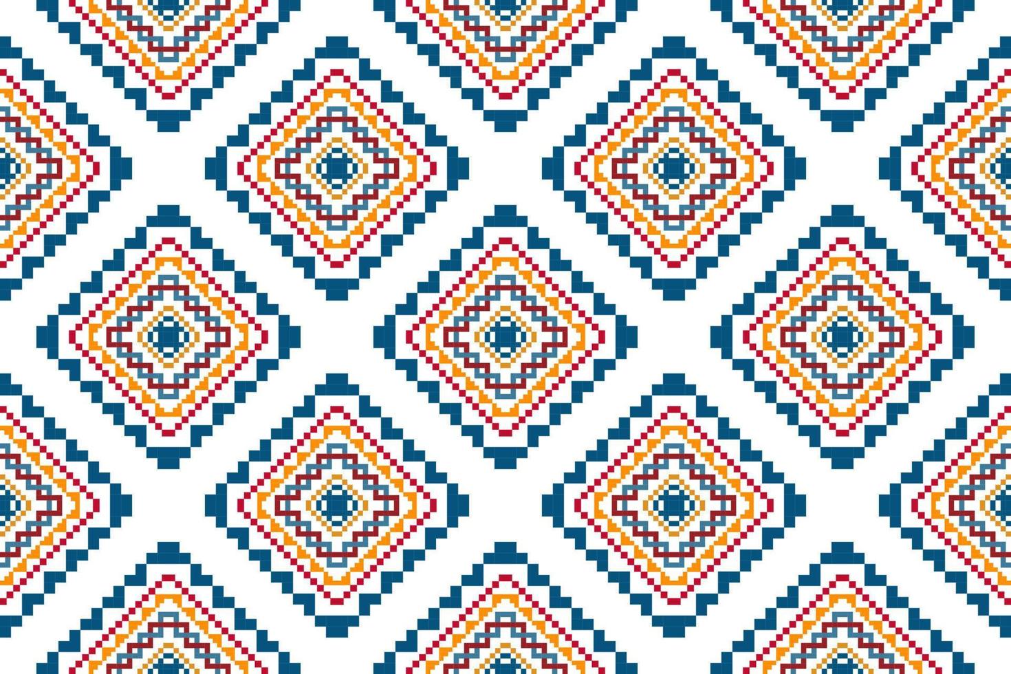 ikat etnisk sömlös mönster Hem dekoration design. aztec tyg matta boho mandalas textil- dekor tapet. stam- inföding motiv folk traditionell broderi vektor illustrationer bakgrund