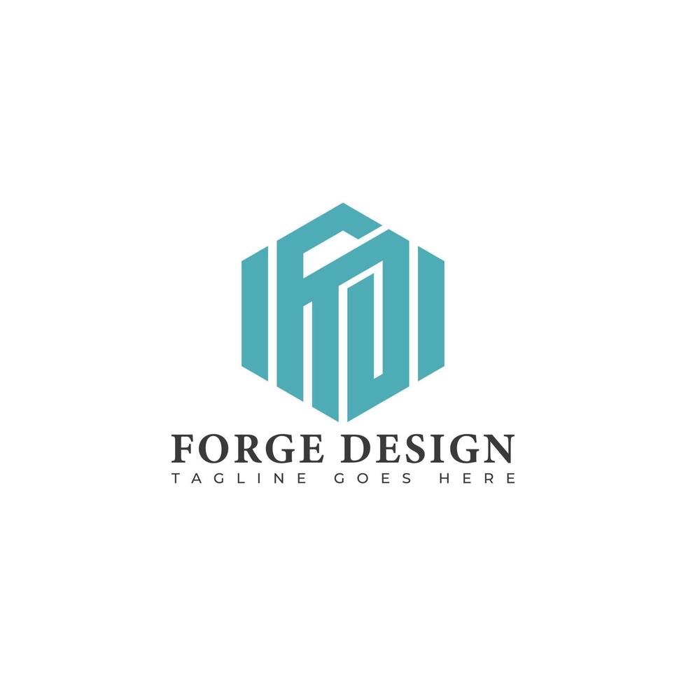 abstrakt första brev fd eller df logotyp i blå Färg isolerat i vit bakgrund applicerad för programvara konstruktion företag logotyp också lämplig för de märken eller företag ha första namn df eller fd. vektor