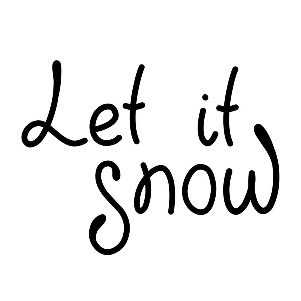 vektor kalligrafi. låta den snö affisch eller kort. grå brev på de vit bakgrund