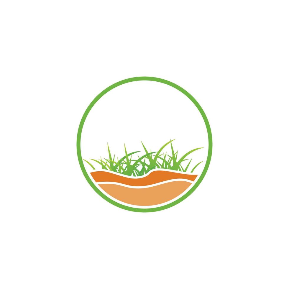 Logo der Bodenstruktur mit Gras bewachsen vektor