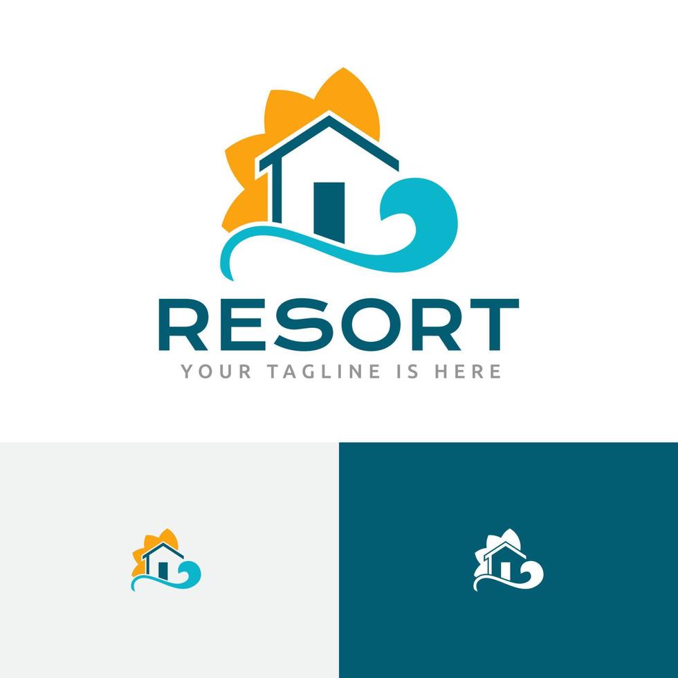 reiselogo des resorthotels beach bay tour vektor