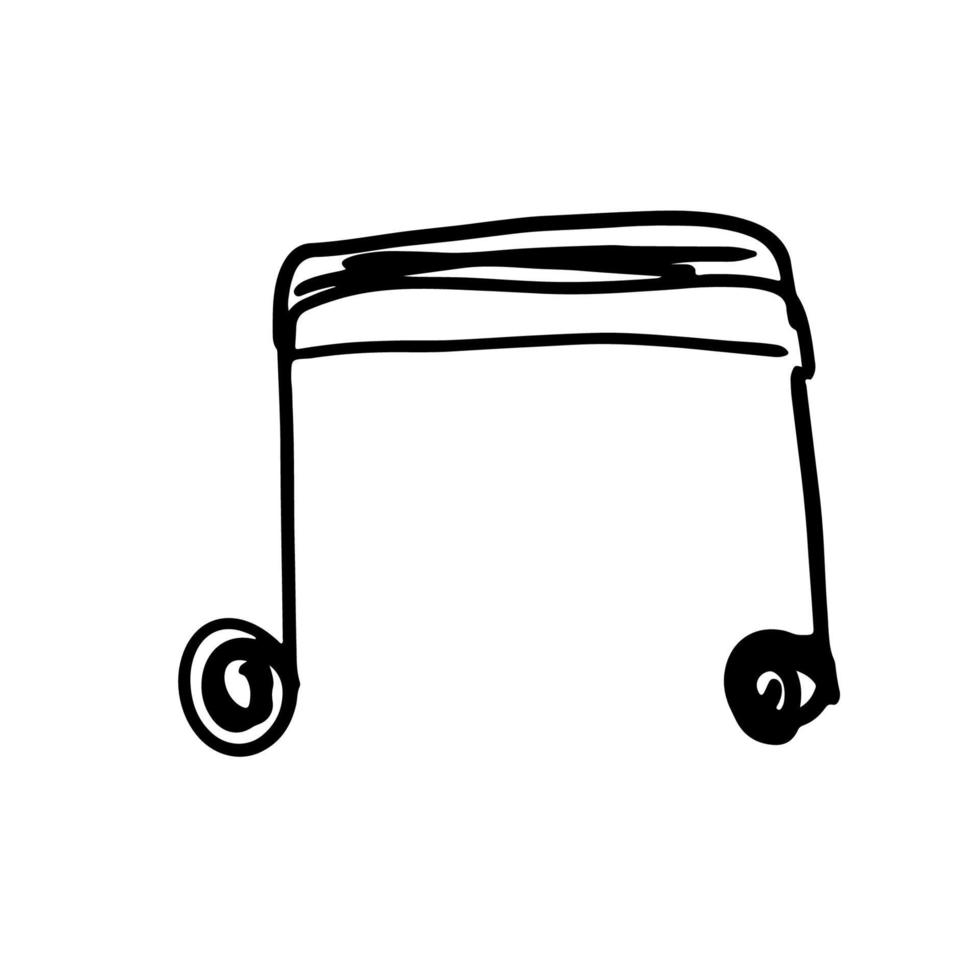 musik notera hand dragen och klotter design. skiss av melodi och musikalisk symbol i svart silhuett stil. kreativ musik ikon isolerat på vit bakgrund vektor illustration