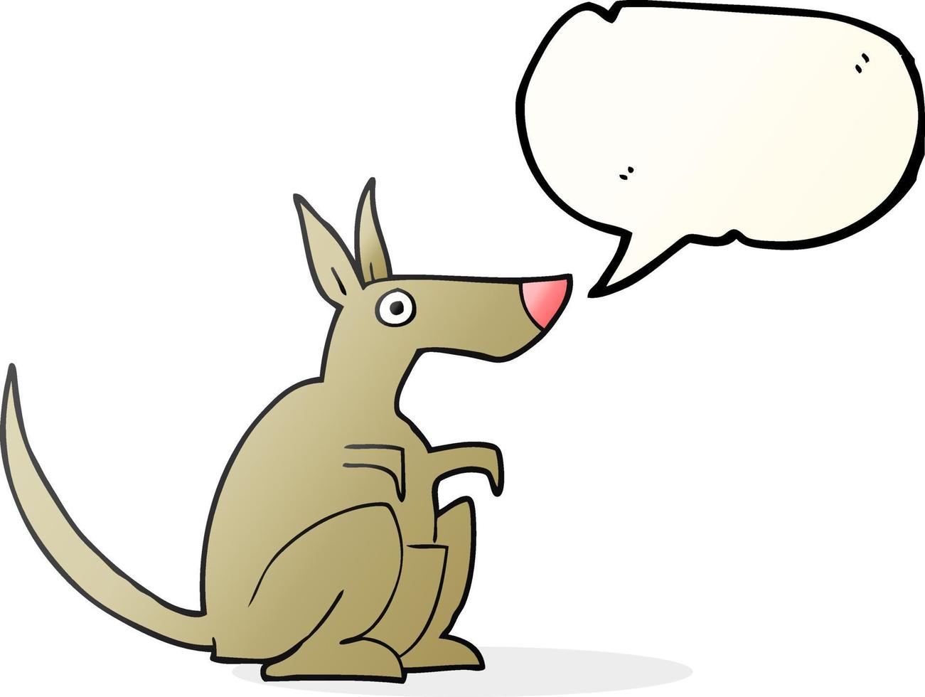 Freihändig gezeichnete Sprechblase Cartoon Känguru vektor