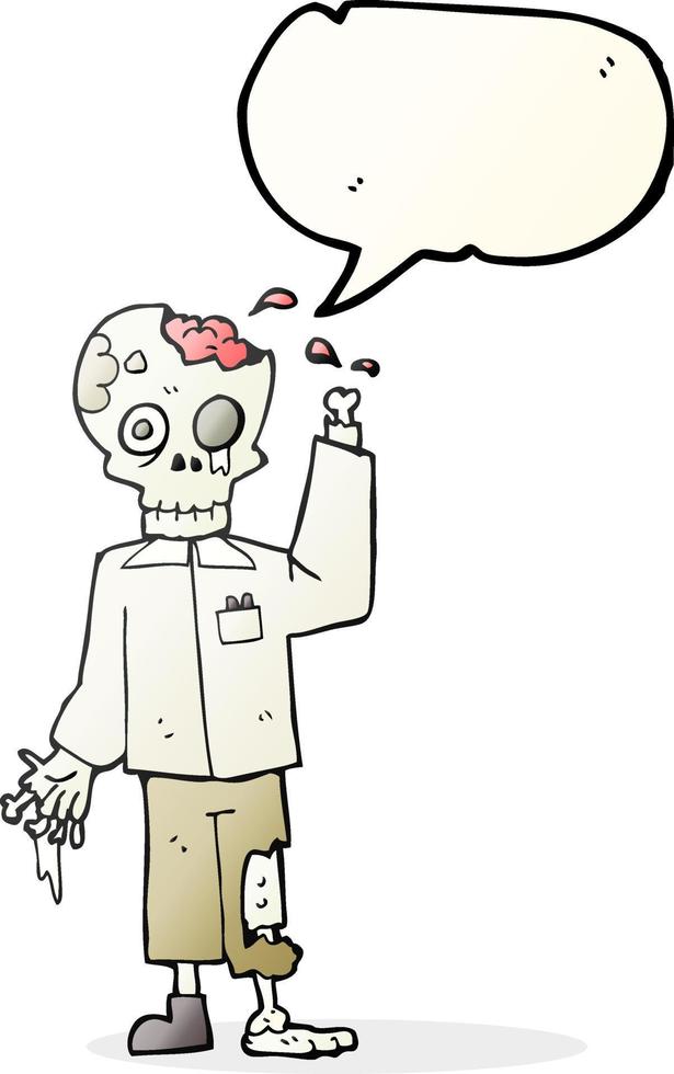 freehand dragen Tal bubbla tecknad serie zombie vektor