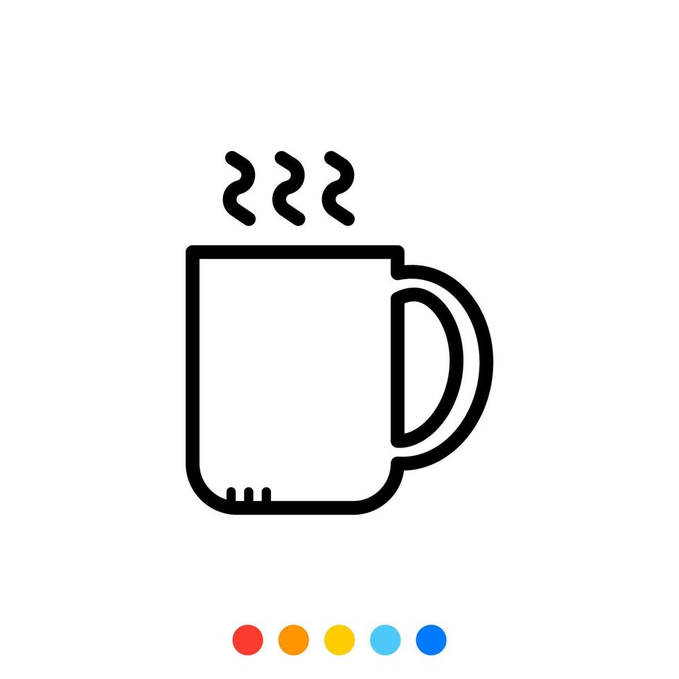 kaffe kopp ikon, vektor och illustration.