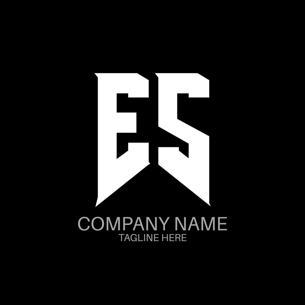 es-Brief-Logo-Design. Anfangsbuchstaben es Gaming-Logo-Symbol für Technologieunternehmen. Tech Letter es minimale Logo-Designvorlage. es-Briefdesign-Vektor mit weißen und schwarzen Farben. es vektor