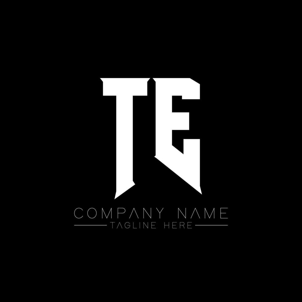 te-Brief-Logo-Design. Anfangsbuchstaben te Gaming-Logo-Symbol für Technologieunternehmen. tech-buchstabe te minimale logo-design-vorlage. te Briefdesign-Vektor mit weißen und schwarzen Farben. te vektor