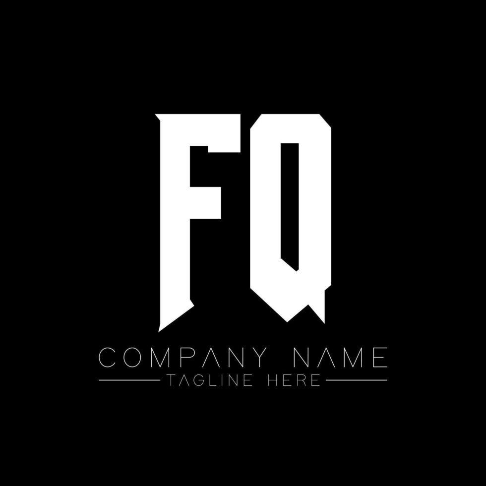 fq brev logotyp design. första brev fq spel logotyp ikon för teknologi företag. tech brev fq minimal logotyp design mall. fq brev design vektor med vit och svart färger. fq