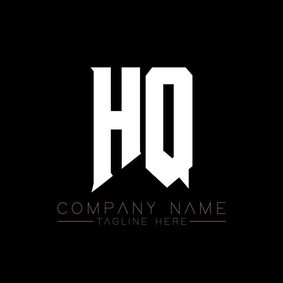 hq-Buchstaben-Logo-Design. Anfangsbuchstaben des Logos von hq Gaming für Technologieunternehmen. Tech-Brief hq minimale Logo-Design-Vorlage. hq-Briefdesign-Vektor mit weißen und schwarzen Farben. Hauptquartier vektor