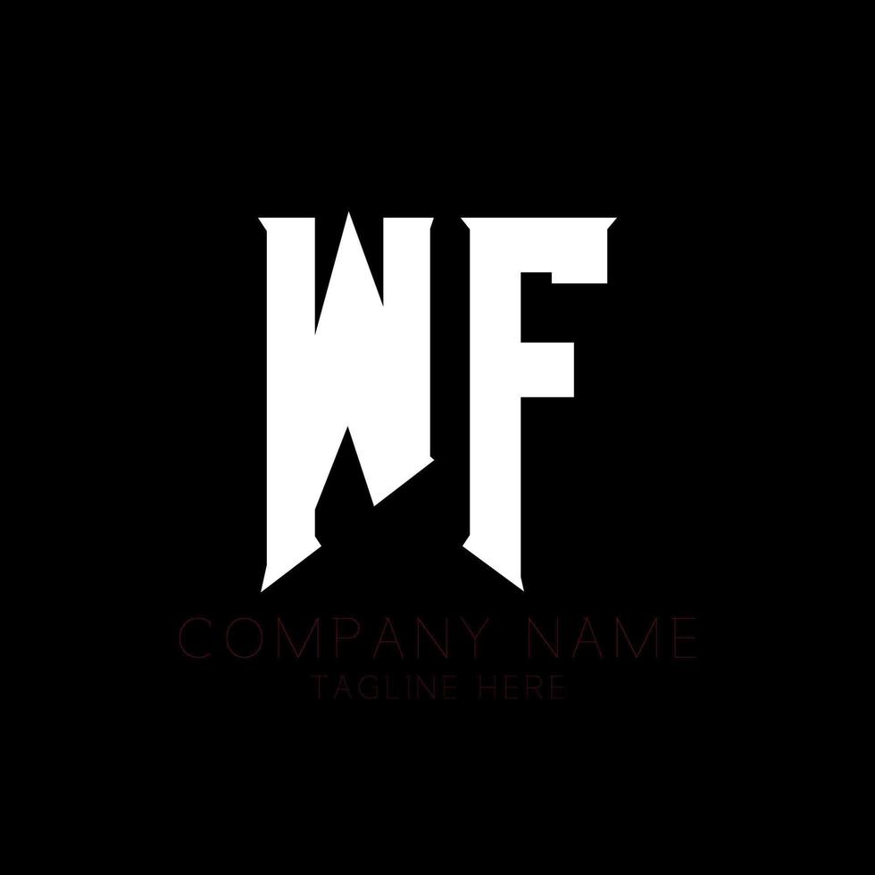 wf-Brief-Logo-Design. Anfangsbuchstaben wf Gaming-Logo-Symbol für Technologieunternehmen. Tech-Brief wf minimale Logo-Design-Vorlage. wf-Briefdesign-Vektor mit weißen und schwarzen Farben. wf, wf vektor