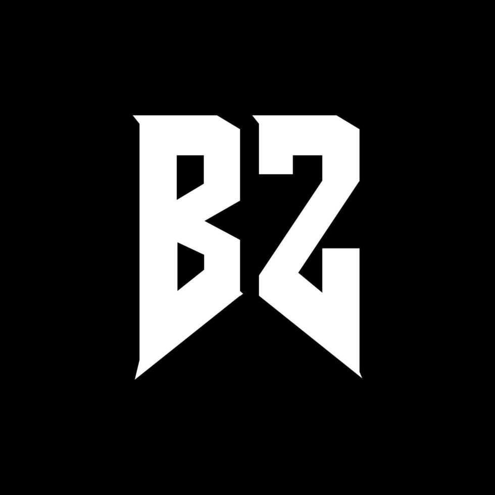 bz-Brief-Logo-Design. Anfangsbuchstaben des Logos von bz Gaming für Technologieunternehmen. tech letter bz minimale Logo-Designvorlage. bz-Briefdesign-Vektor mit weißen und schwarzen Farben. bz vektor