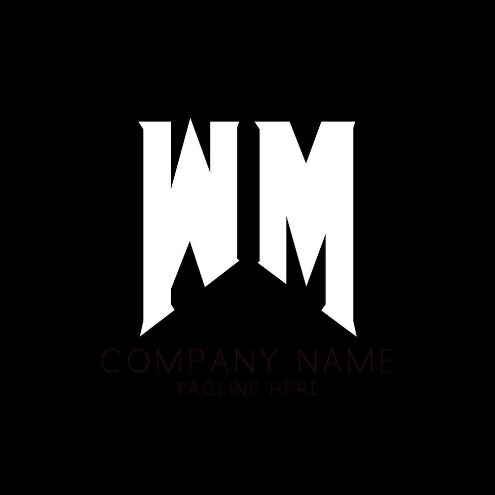 wm-Brief-Logo-Design. Anfangsbuchstaben wm Gaming-Logo-Symbol für Technologieunternehmen. Tech-Brief wm minimale Logo-Design-Vorlage. wm-Briefdesign-Vektor mit weißen und schwarzen Farben. wm, wm vektor