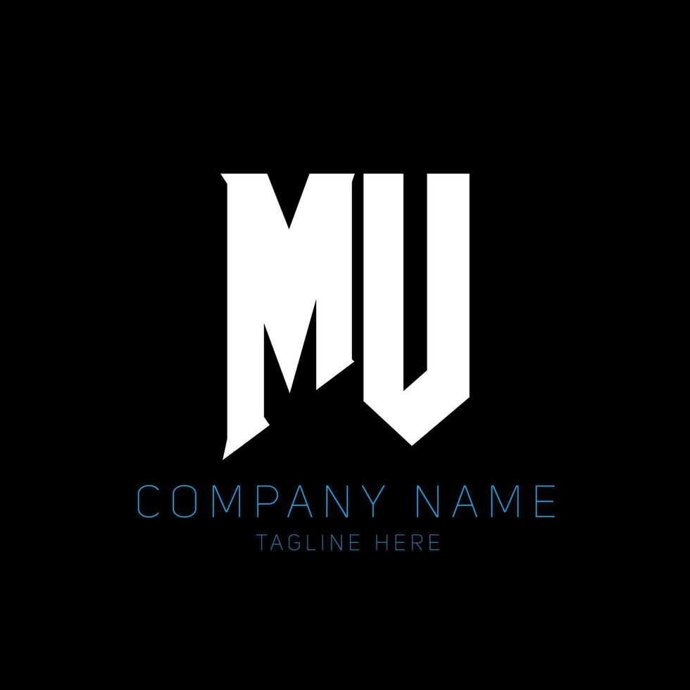 mu brev logotyp design. första brev mu spel logotyp ikon för teknologi företag. tech brev mu minimal logotyp design mall. mu brev design vektor med vit och svart färger. mu