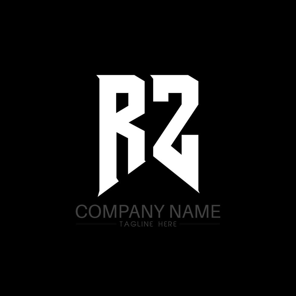 rz-Buchstaben-Logo-Design. Anfangsbuchstaben des Logo-Symbols von rz Gaming für Technologieunternehmen. tech letter rz minimale logo-designvorlage. rz-Briefdesign-Vektor mit weißen und schwarzen Farben. rz vektor