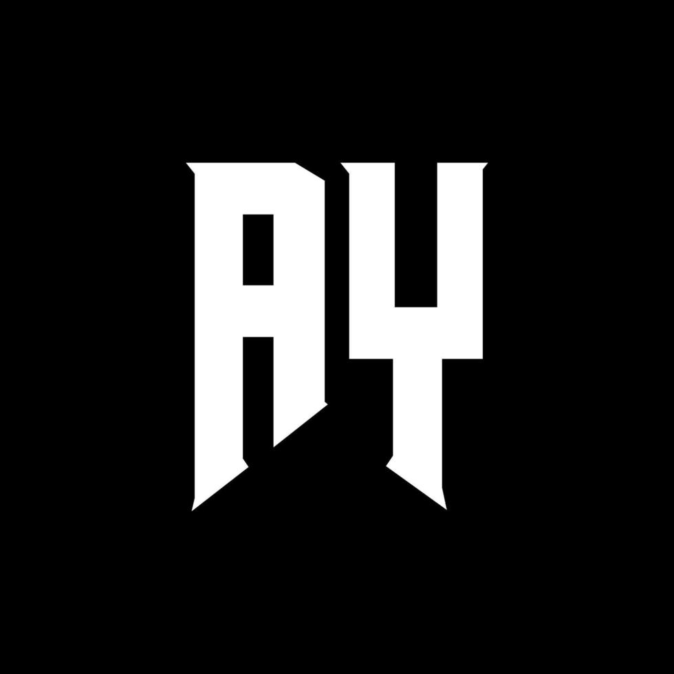 ay Brief-Logo-Design. Anfangsbuchstaben ay Gaming-Logo-Symbol für Technologieunternehmen. Tech-Brief ay minimale Logo-Design-Vorlage. ay Briefdesign-Vektor mit weißen und schwarzen Farben. ja vektor