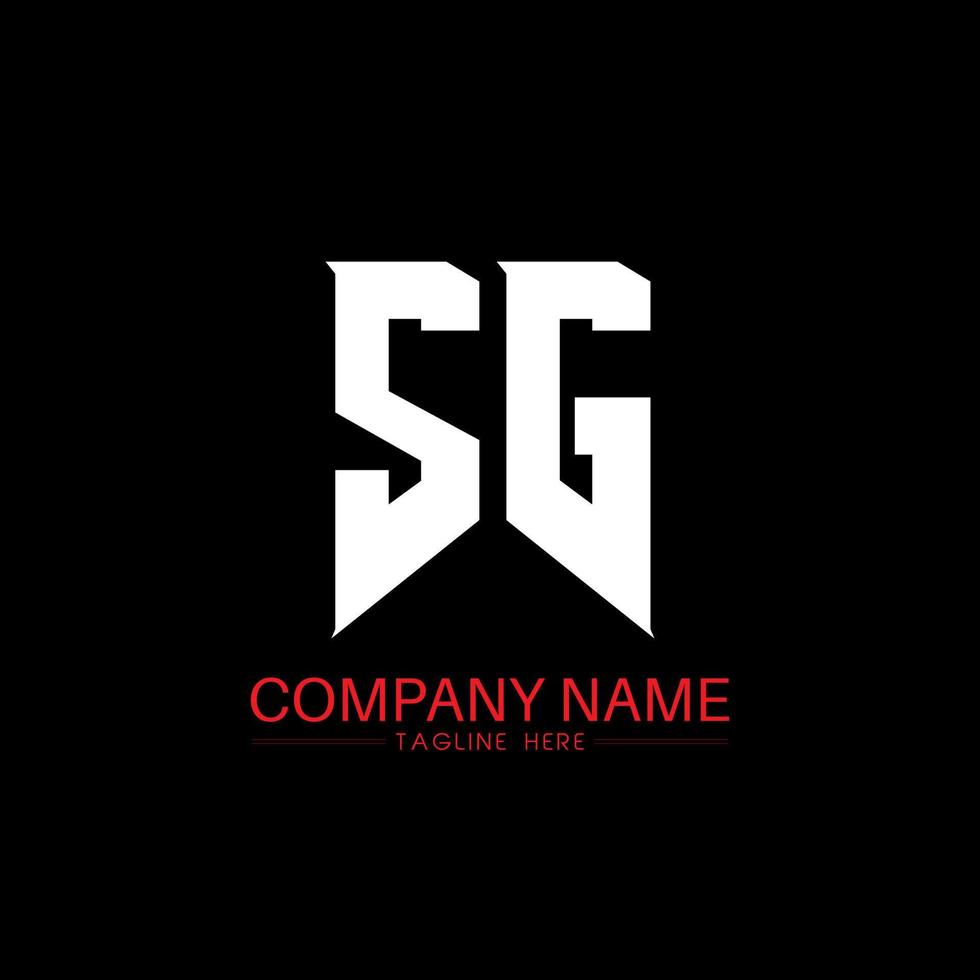 sg-Buchstaben-Logo-Design. Anfangsbuchstaben sg Gaming-Logo-Symbol für Technologieunternehmen. tech letter sg minimale Logo-Designvorlage. sg-Briefdesign-Vektor mit weißen und schwarzen Farben. sg vektor