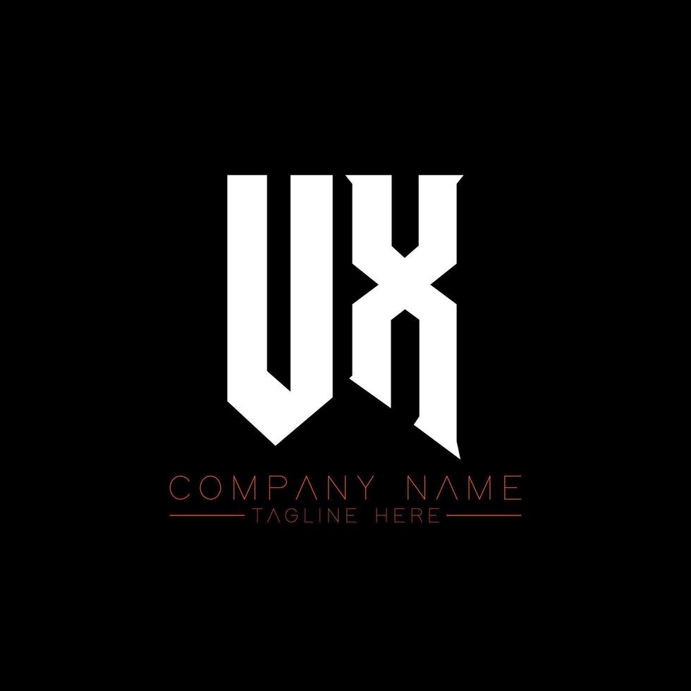 ux-Buchstaben-Logo-Design. Anfangsbuchstaben ux Gaming-Logo-Symbol für Technologieunternehmen. tech letter ux minimale logo-designvorlage. ux-Letter-Design-Vektor mit weißen und schwarzen Farben. ux vektor