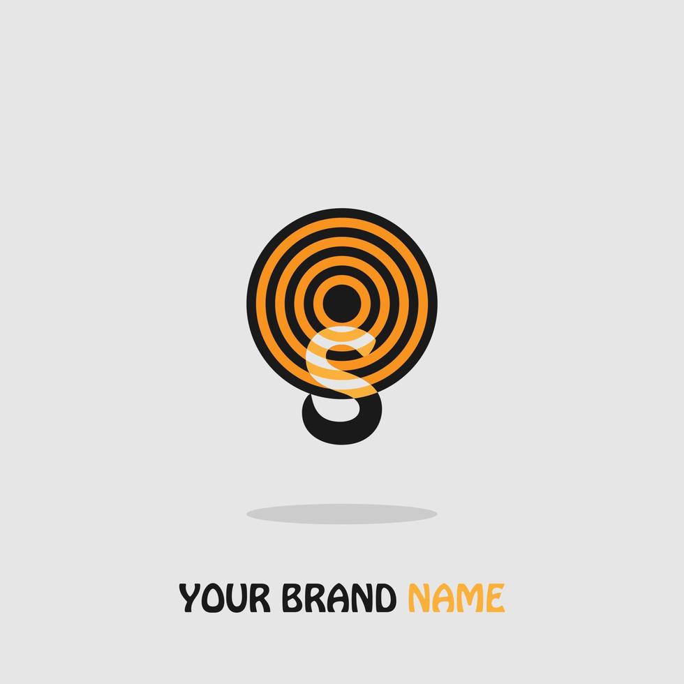 logotyp ikon design brev s för försäkring företag grå Färg orange elegant cirkel spiral eps 10 vektor