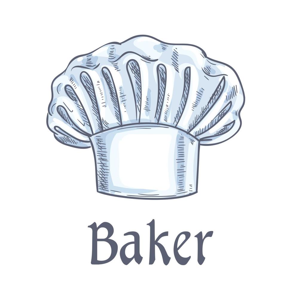 Bäcker Hut Vektor Skizzensymbol