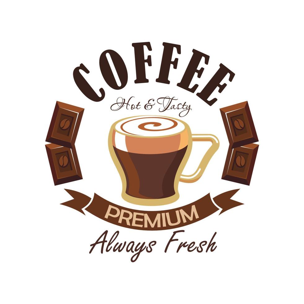 kaffe affär symbol med espresso och choklad vektor