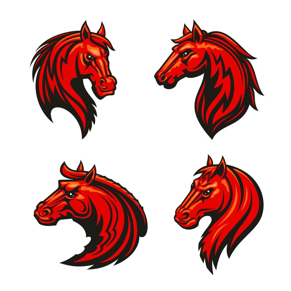 pferdekopf heraldisches emblem für spot club, team vektor
