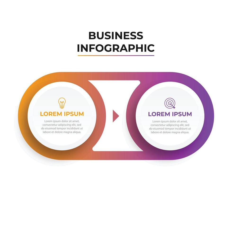 infographic märka design mall med ikoner och 2 alternativ eller steg vektor