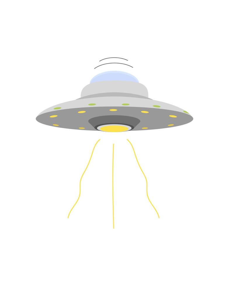 UFO rymdskepp. kosmisk rymdskepp av oidentifierad utomjording. Plats fartyg. vektor illustration isolerat på vit bakgrund