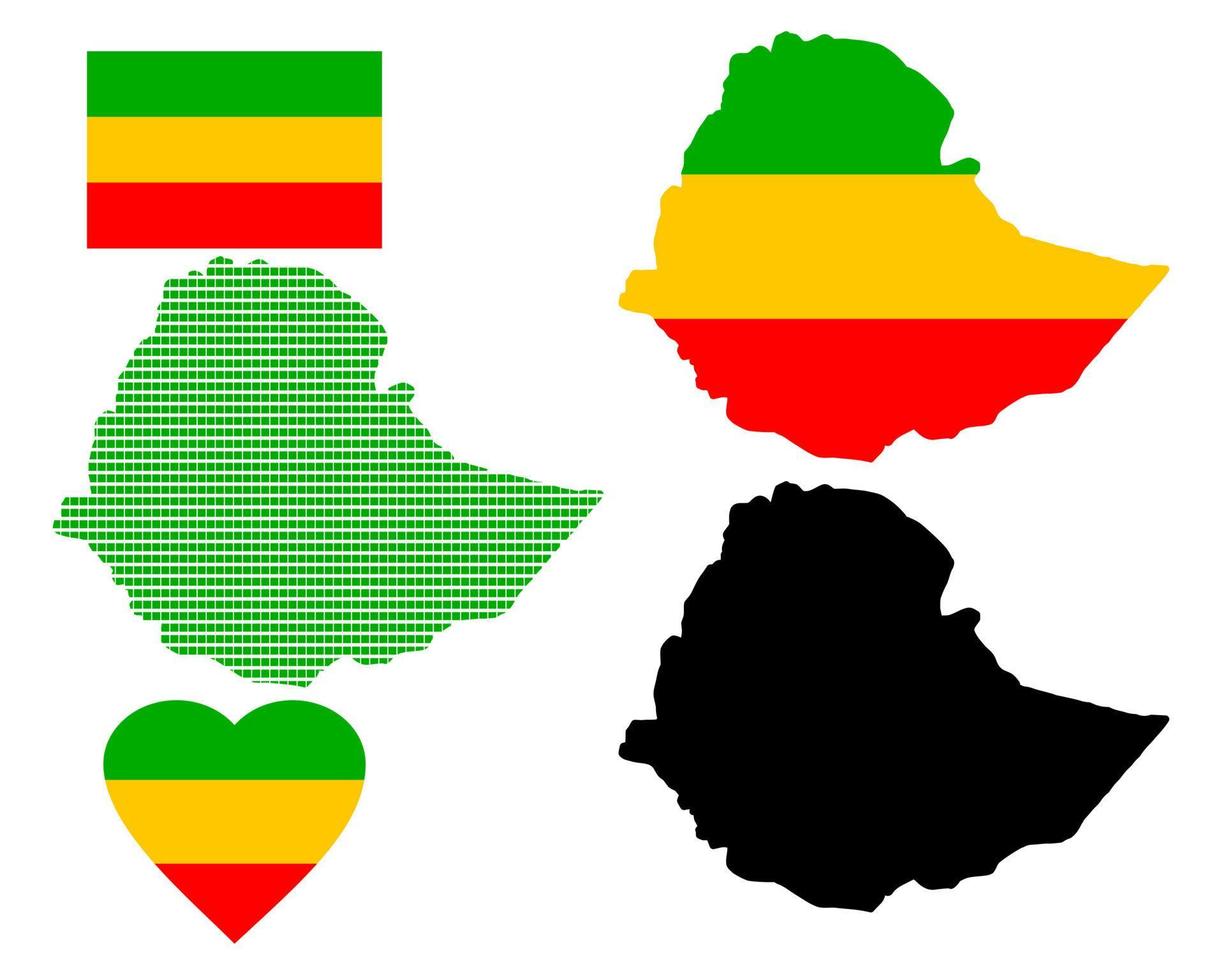 Karta av stat av de statlig demokratisk republik av etiopien vektor