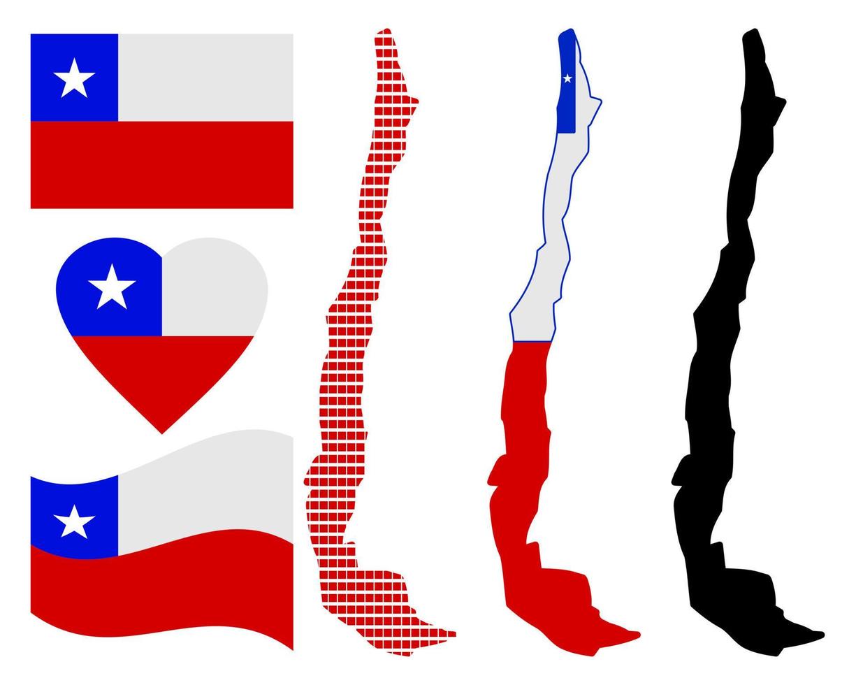 Karte der Republik Chile vektor