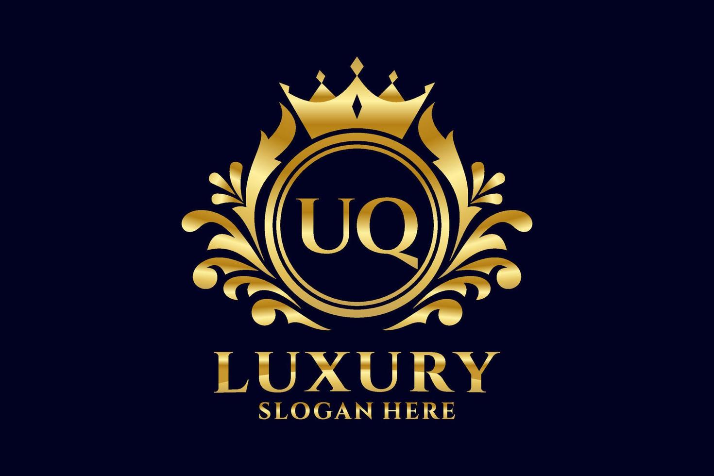anfängliche uq-Buchstaben-Royal-Luxus-Logo-Vorlage in Vektorgrafiken für luxuriöse Branding-Projekte und andere Vektorillustrationen. vektor