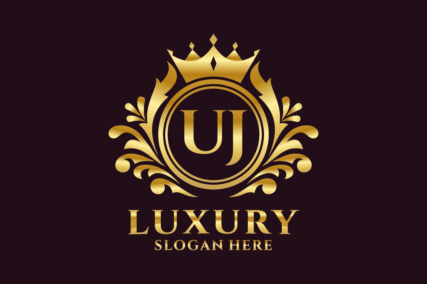 anfängliche uj-Buchstaben-königliche Luxus-Logo-Vorlage in Vektorgrafiken für luxuriöse Branding-Projekte und andere Vektorillustrationen. vektor