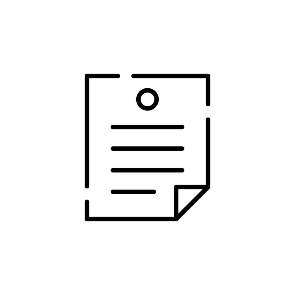 anteckningar, anteckningsblock, anteckningsbok, PM, dagbok, papper prickad linje ikon vektor illustration logotyp mall. lämplig för många syften.