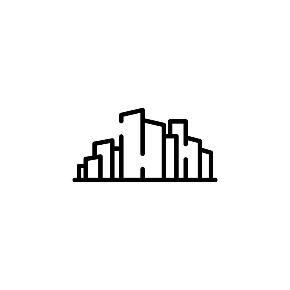 stadt, stadt, urban gepunktete linie symbol vektor illustration logo vorlage. für viele Zwecke geeignet.