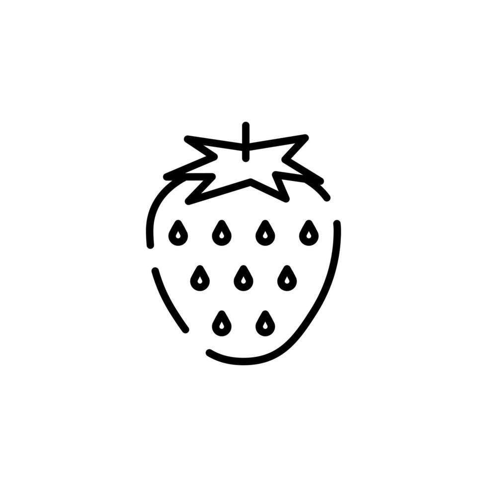 jordgubb prickad linje ikon vektor illustration logotyp mall. lämplig för många syften.