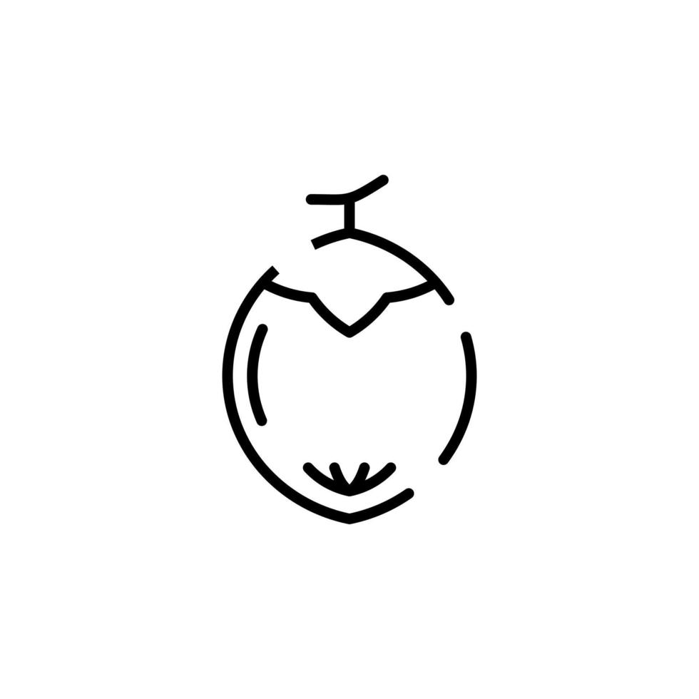 kokos prickad linje ikon vektor illustration logotyp mall. lämplig för många syften.