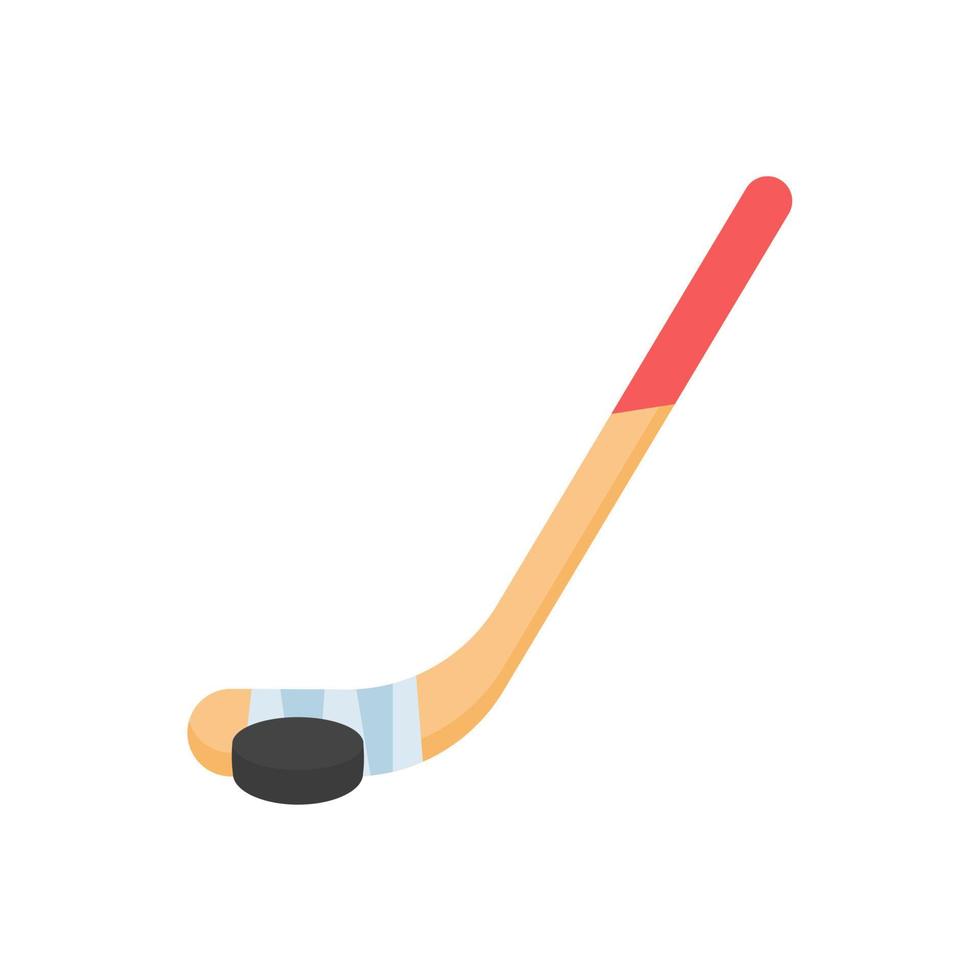 hockey pinne och boll Utrustning för spelar sporter på is. vektor