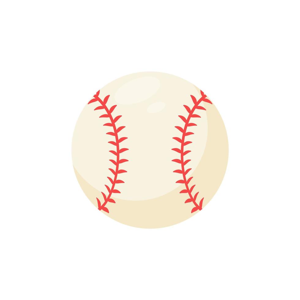 Baseball aus Leder mit roten Nähten. beliebte Softball-Turniere. vektor