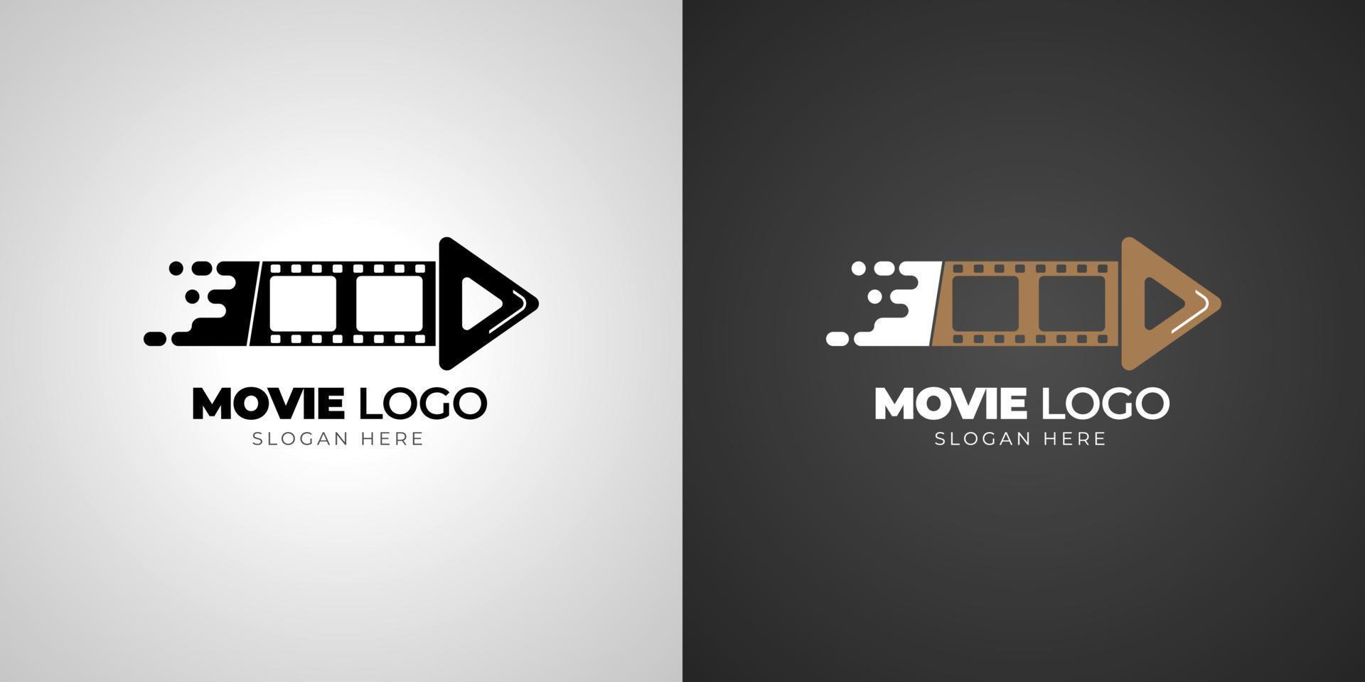 Kinofilm-Logo mit Hintergrundvorlage mit Farbverlauf vektor