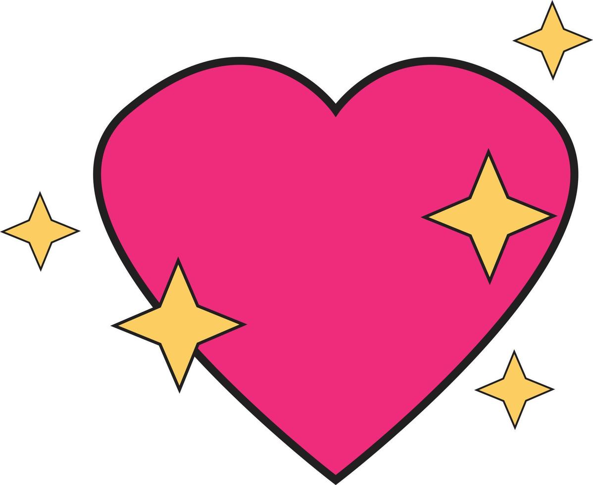 funkelndes Herz Liebe Emoji-Symbol auf weißem Hintergrund. Iphone glänzendes Herz Emoji-Zeichen. rosa Herz-Emoji. flacher Stil. vektor