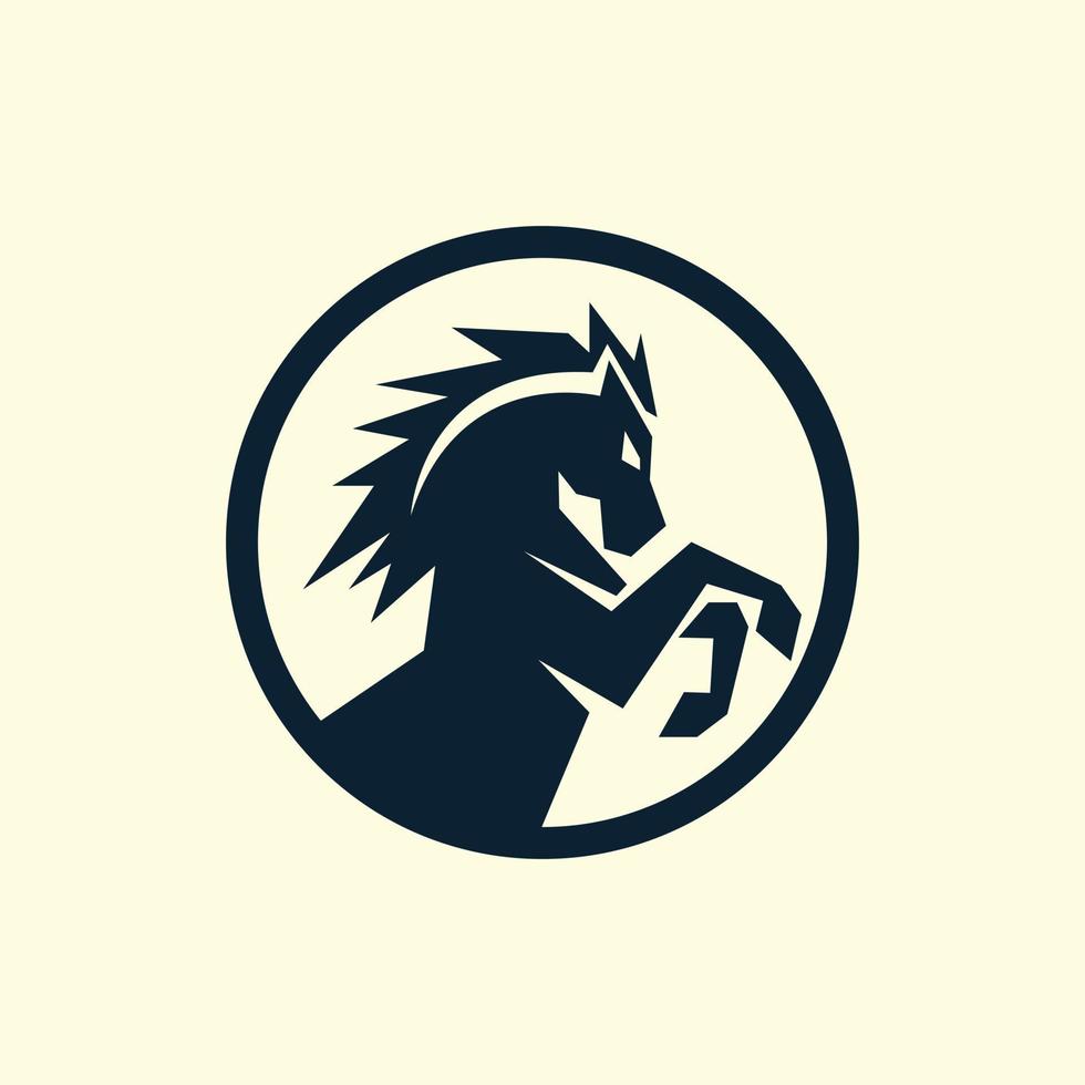 Pferd im Kreis abstraktes Logo-Symbol vektor