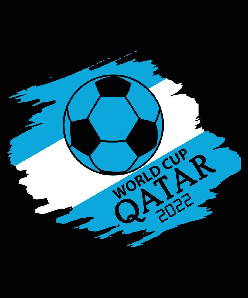 Weltcup-Katar mit argentinischer Flagge 2022 Vektor-T-Shirt-Design vektor