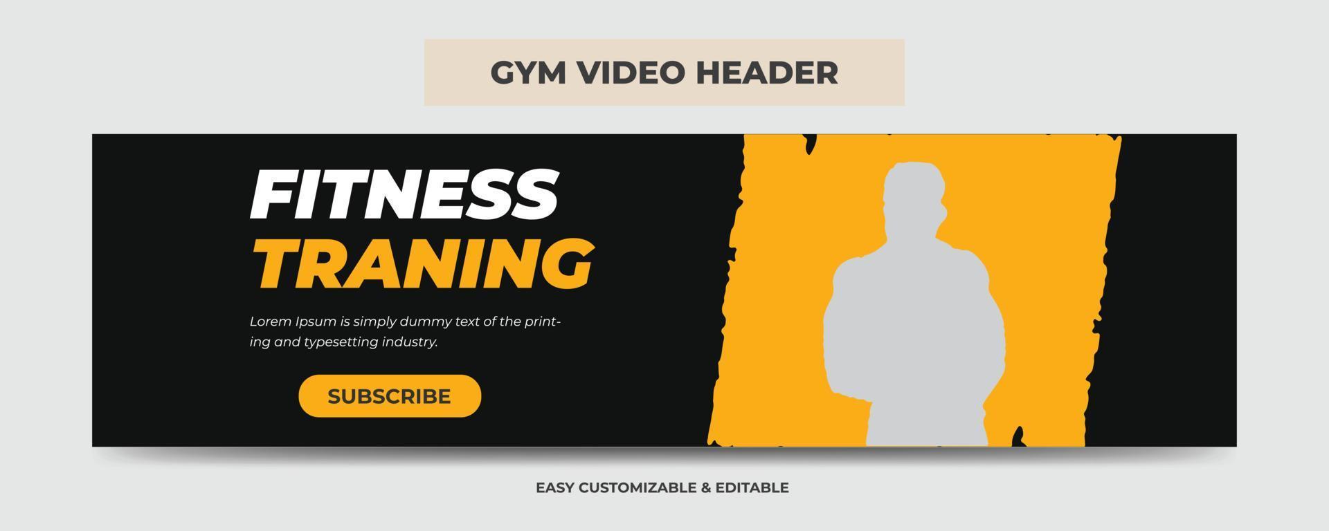 Gym video omslag rubrik mall vektor