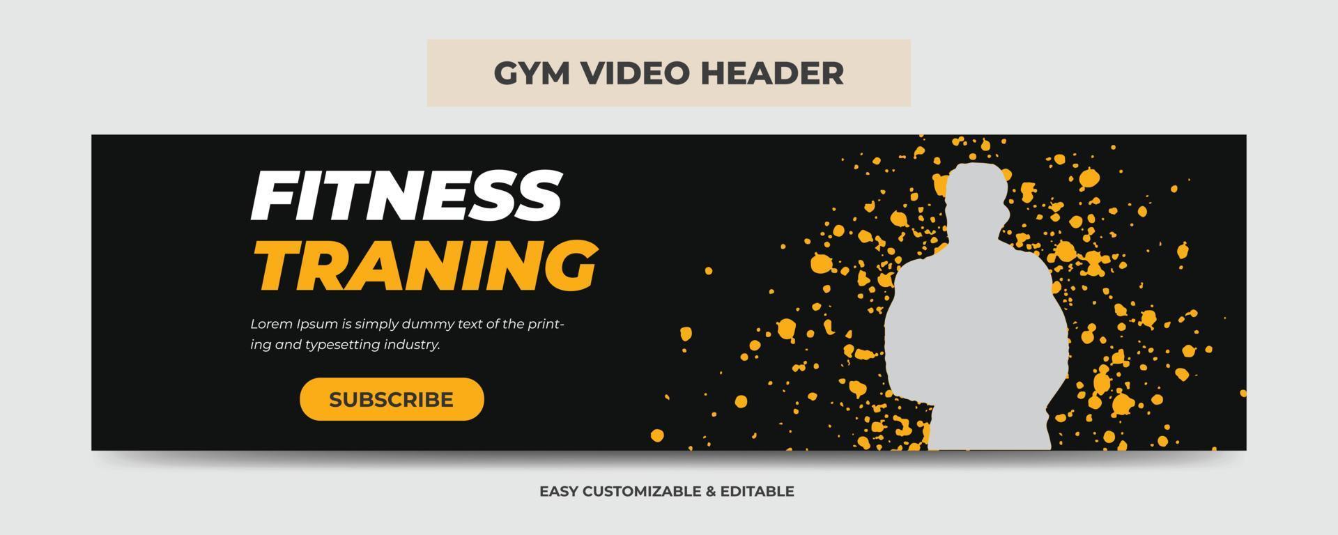 Gym video omslag rubrik mall vektor