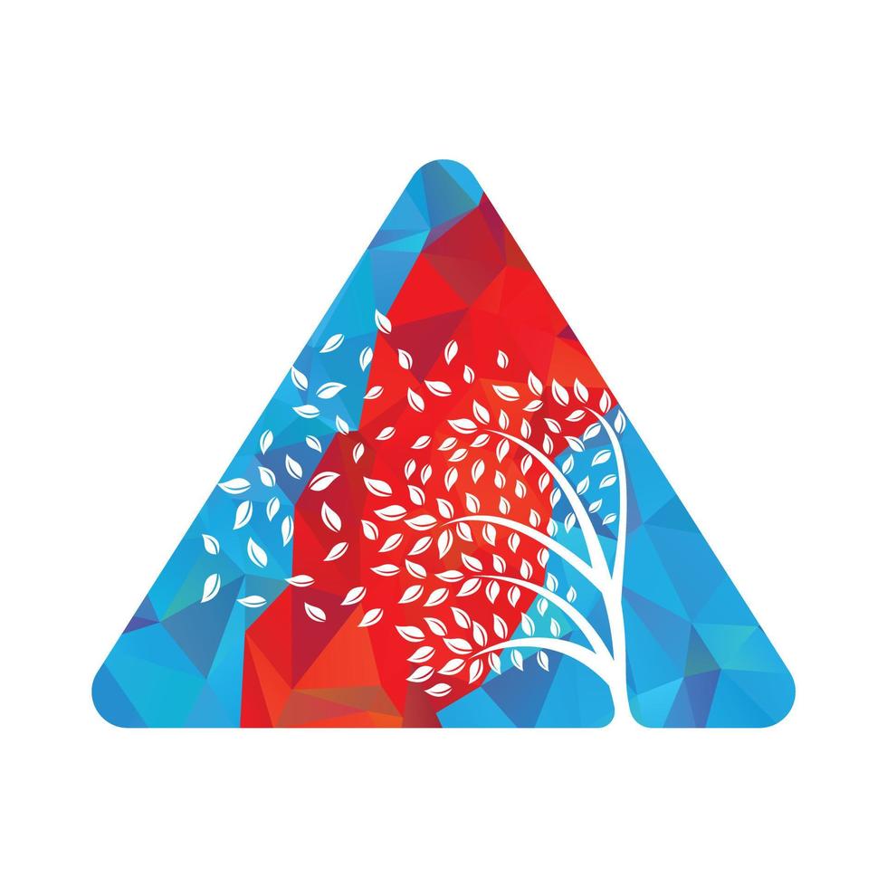 Baum-Logo-Design mit Blättern Symbol Vorlage Elemente Firmengeschäft. Wind weht durch die Blätter. natur- oder umweltprobleme oder ökologisches konzept vektor