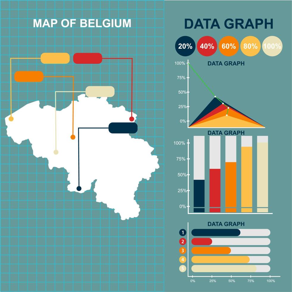 platt stil belgien Karta vektor design med vektor grafik