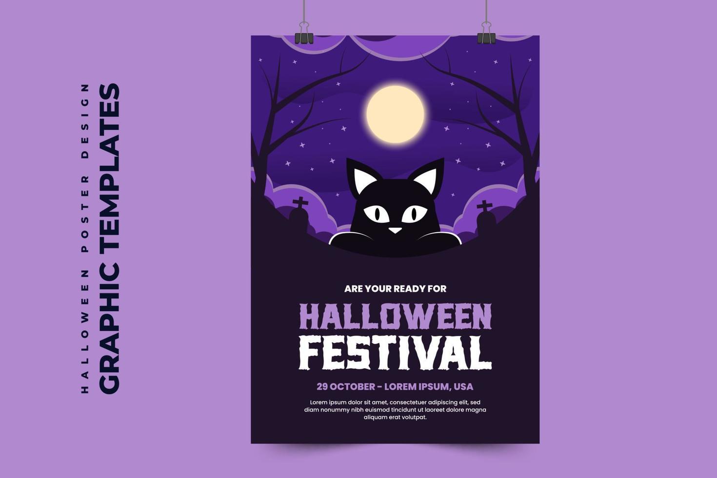 halloween tema grafisk design mall lätt till skräddarsy enkel och elegant design vektor