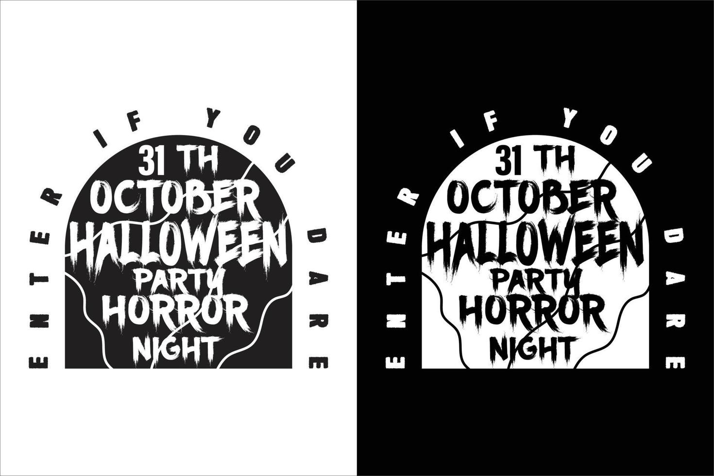 31. Oktober Halloween-Party-Horror-Nacht-T-Shirt vektor